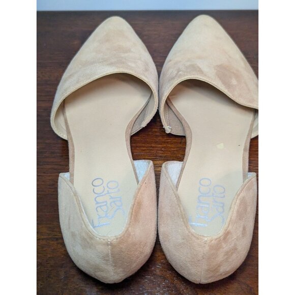 Franco Sarto Womens 7.5 nude suede leather slip on pointed toe flat shoe ARIA - Picture 7 of 8